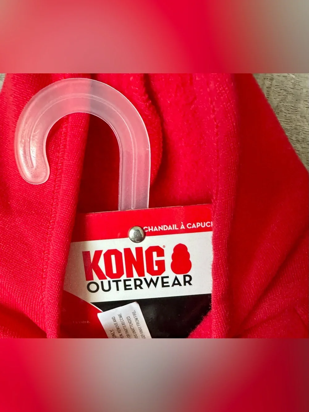 KONG red dog hoodie (size S/P). This fleece model features classic white sporty